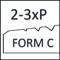 Gewinde-Anschnittsform C 2-3 Gang