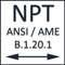 amerikanisches kegeliges Rohrgewinde NPT nach ANSI/ ASME B 1.20.1