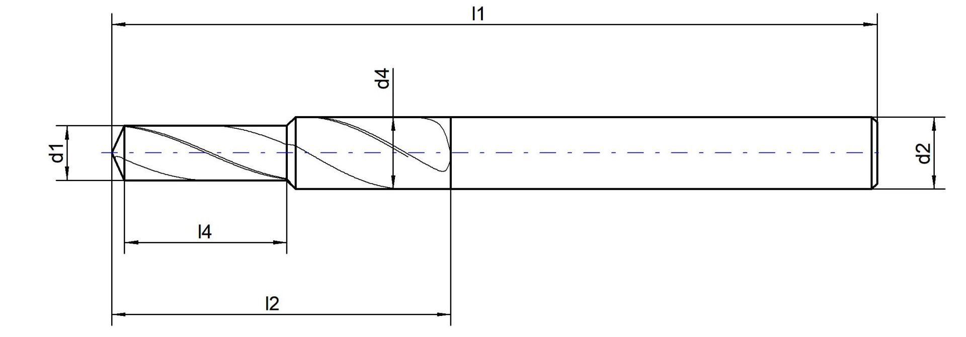 HSSE short step drills 90°, core hole